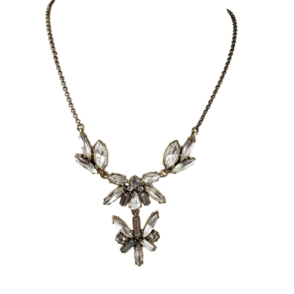 J. Crew statement necklace art deco brilliant rhinestones A0286 - Picture 6 of 6